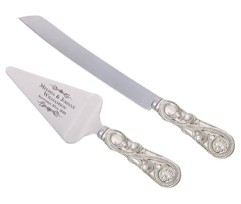 Personalized Knife and Cake Server Set