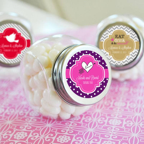 personalized glass candy jar favors