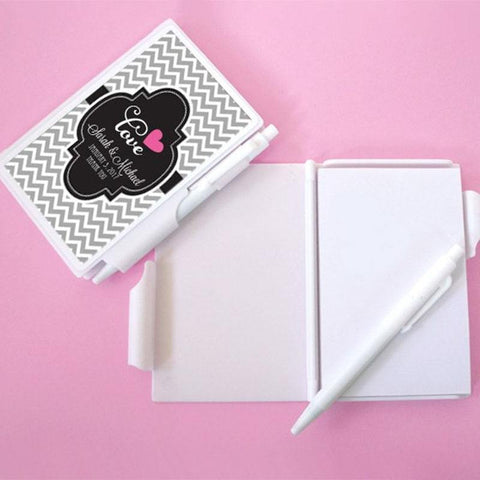 personalized notebook favors with pen