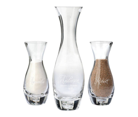 Personalized Unity Sand Ceremony Set with White and Light Brown Sand