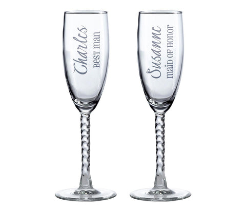 Personalized Wedding Party Toasting Glasses