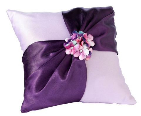 radiant flower purple ring pillow