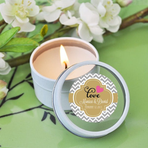 Personalized  Round Mini Candle Tins