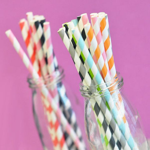 Striped Paper Straws