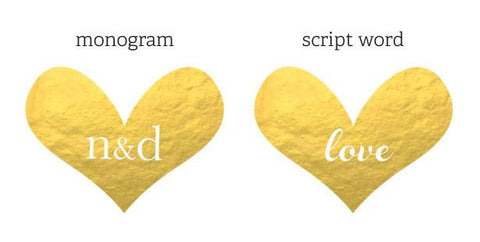 Personalized Gold & Silver Heart Sticker Labels