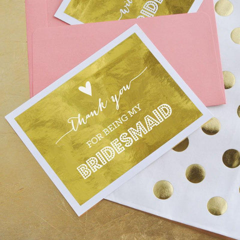Bridesmaid & Maid of Honor Thank You Cards (set of 4)