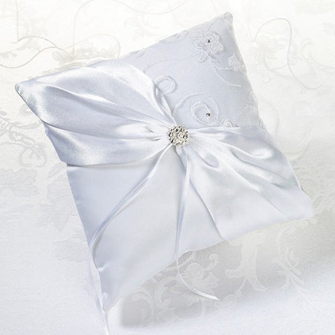 white lace ring bearer pillow