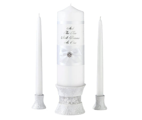 White Unity Candle Set