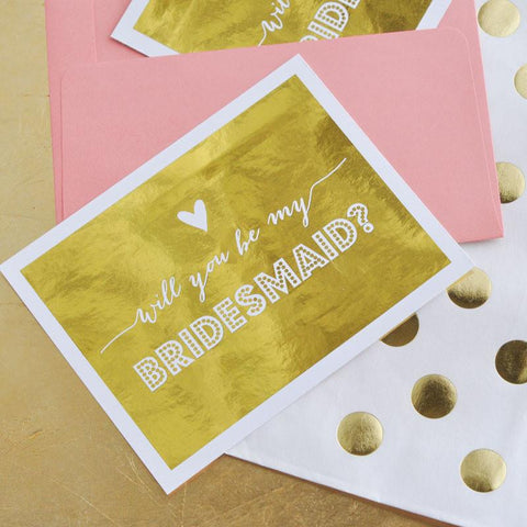 Will You Be My Bridesmaid & Maid of Honor Cards (Set of 4)